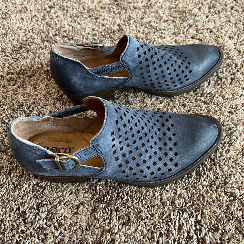 Born Women's Gray Perforated Leather Ankle Booties - Picture 4 of 9